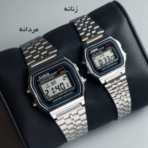  ساعت مچی زنانه طرح کاسیو (Casio) مدل نوستالژی در کنار مدل مردانه 