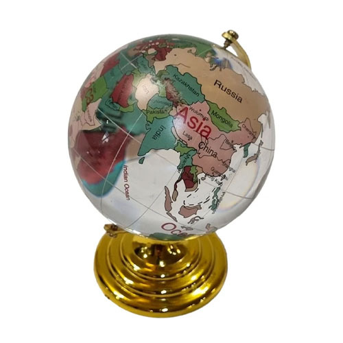  عکس گوی کره زمین کریستالی پایه طلایی با چاپ رنگی 